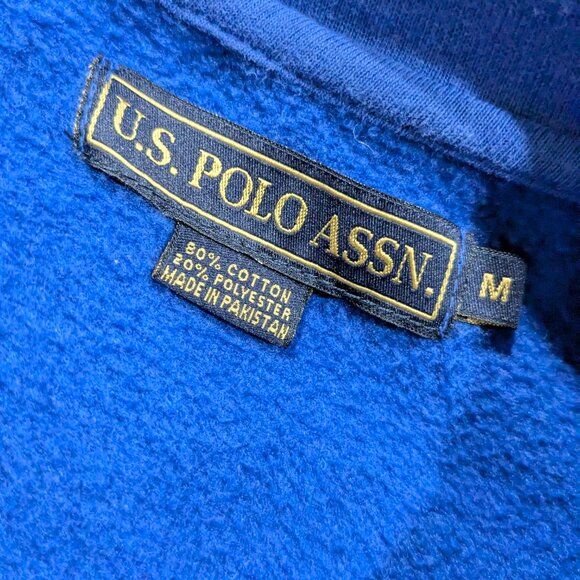 US Polo Assn Men's Pullover Sweatshirt, Size M, Blue, Quarter Zip, Pockets - Picture 12 of 15